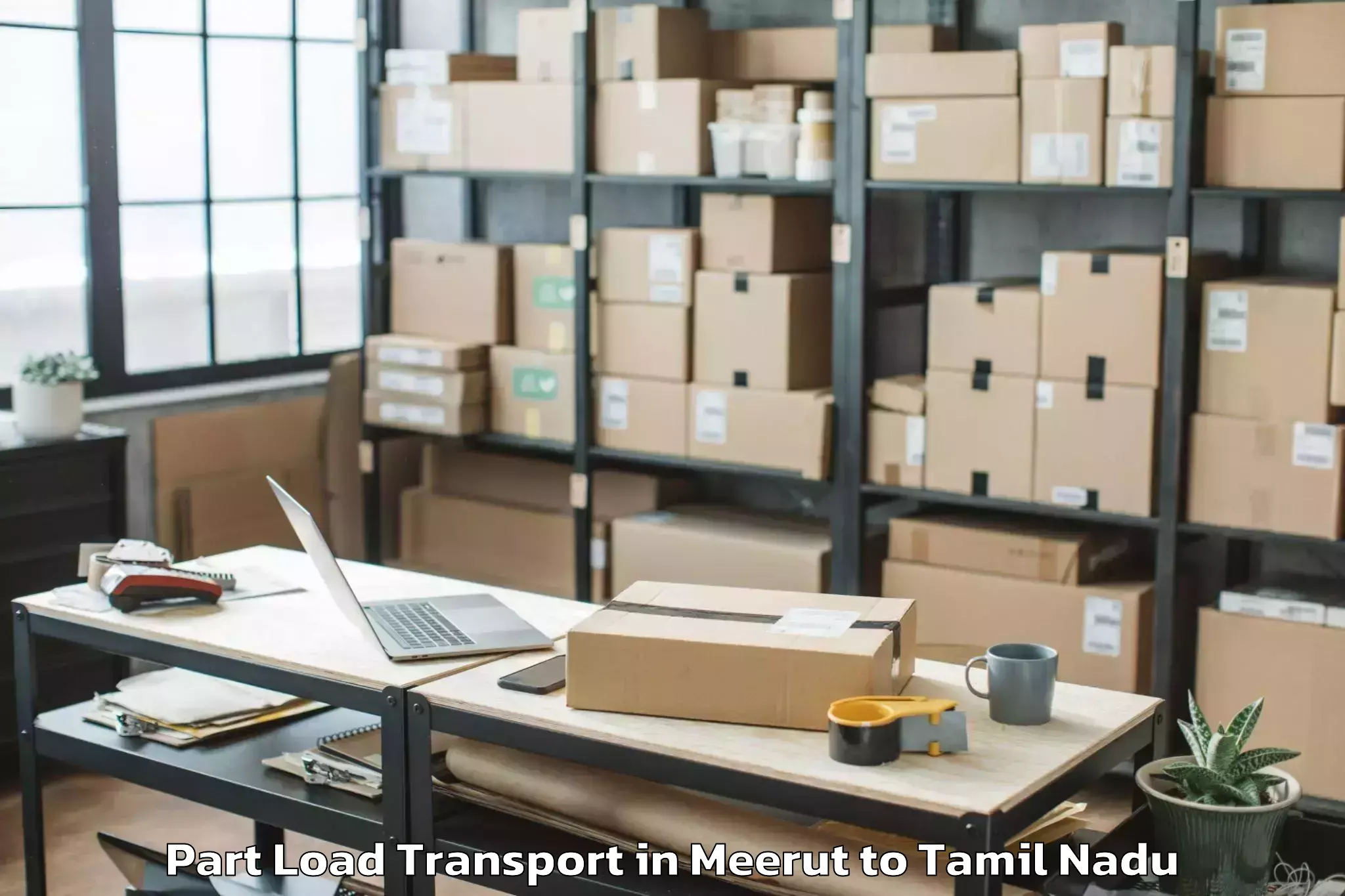 Top Meerut to Vadamadurai Part Load Transport Available